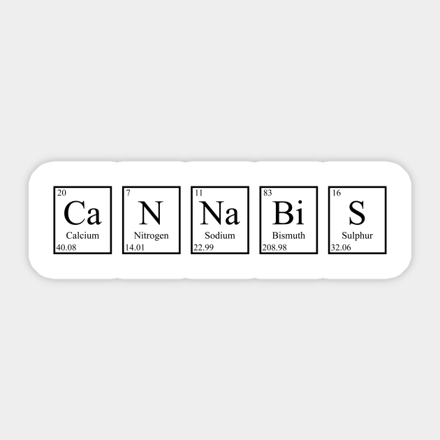 Cannabis Periodic Table Cannabis Sticker TeePublic Cannabis Periodic Table Cannabis Sticker TeePublic